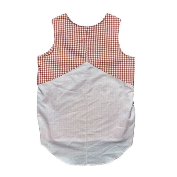 Double R by Ravi Ratan Sleeveless Top Blouse Gigham Red White Size Medium - Picture 3 of 8